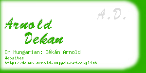 arnold dekan business card